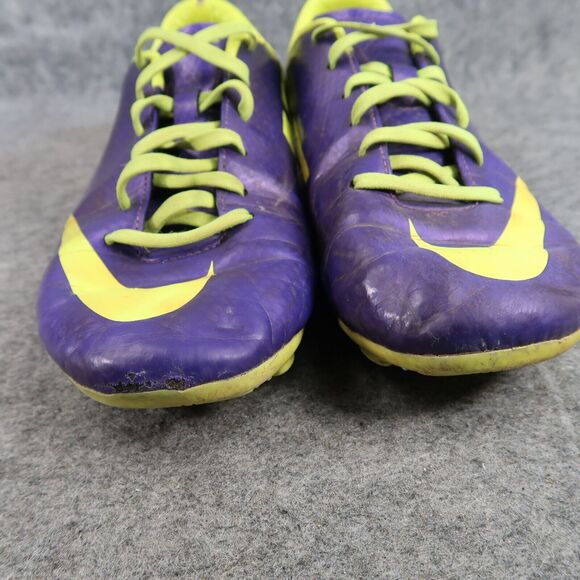Nike Shoes Kids 5 Cleats Soccer Mercurial FG Sports Athletic Purple Volt Youth - Picture 16 of 16